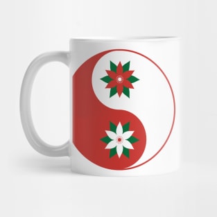 Christmas Poinsettia Yin Yang Mug
